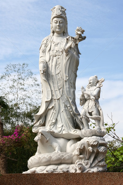 Stock photo: White Marble Quan Yin Statue