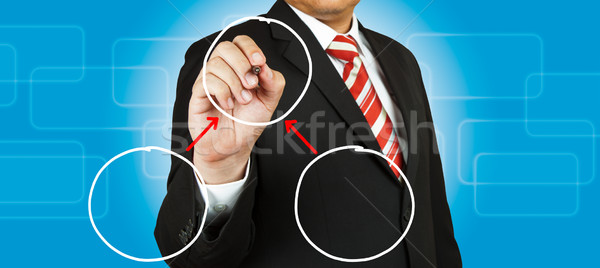 Businessman drawing circle diagram Stock photo © pinkblue