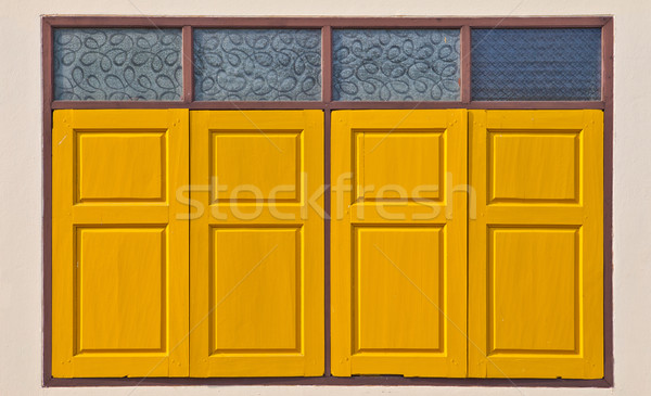 Traditional thai style yellow window Stock photo © pinkblue