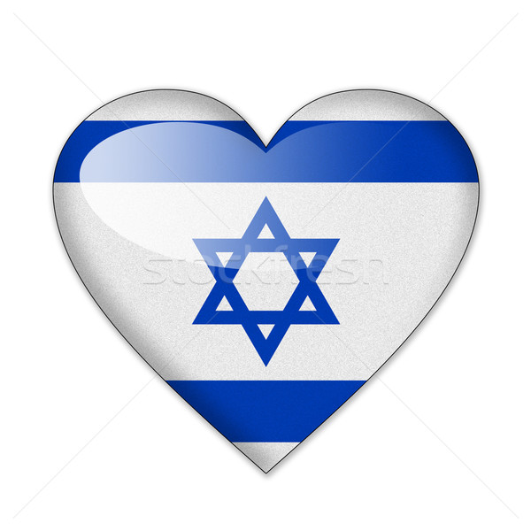 Israel flag in heart shape isolated on white background Stock photo © pinkblue