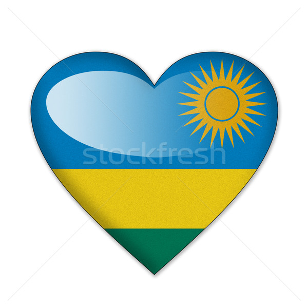 Руанда флаг формы сердца изолированный белый любви Сток-фото © pinkblue