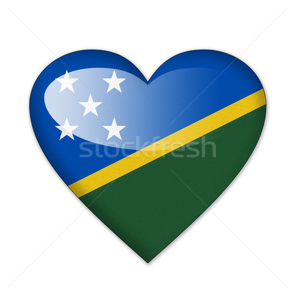 Solomon Islands flag in heart shape isolated on white background Stock photo © pinkblue