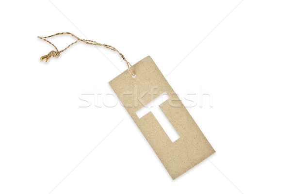 Brown paper tag with letter T cut Stock photo © pinkblue