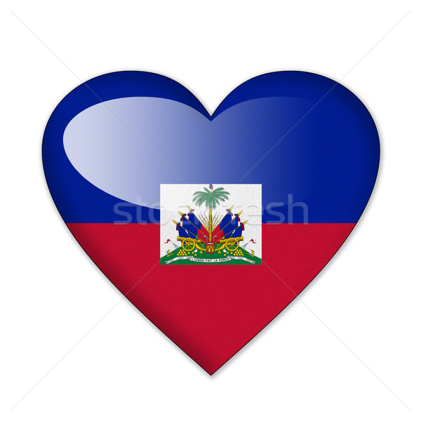 Haïti vlag hartvorm geïsoleerd witte liefde Stockfoto © pinkblue