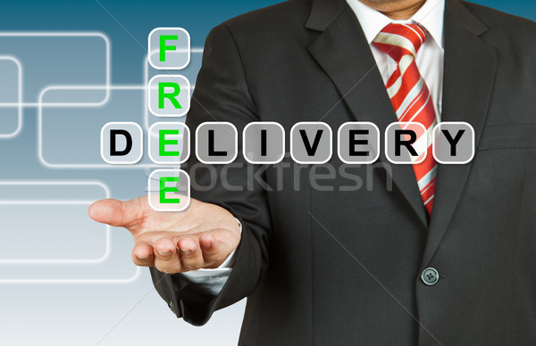 Businessman with wording Free Delivery Stock photo © pinkblue