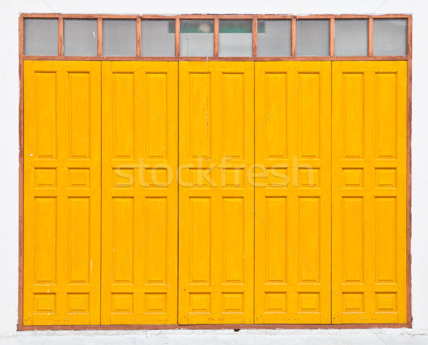 Traditional thai style yellow door Stock photo © pinkblue