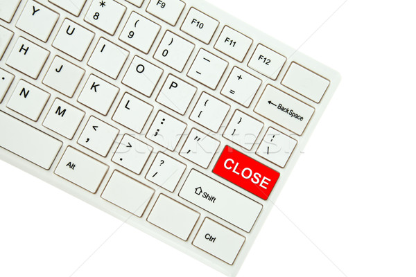 Wording Close on computer keyboard isolated on white background Stock photo © pinkblue