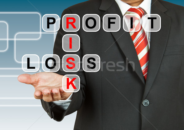 ビジネスマン 手 図面 利益 リスク 損失 ストックフォト © pinkblue