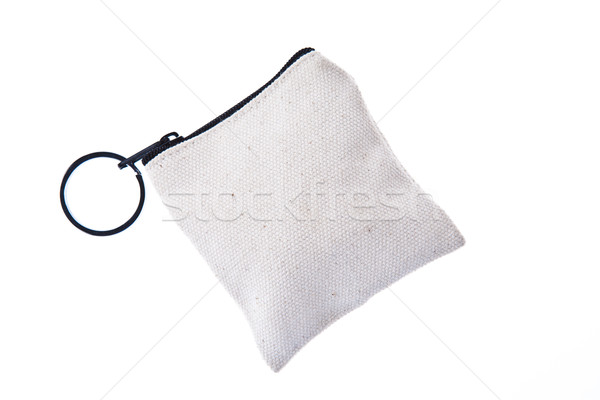 White coins purse with zip isolated on white background Stock photo © pinkblue