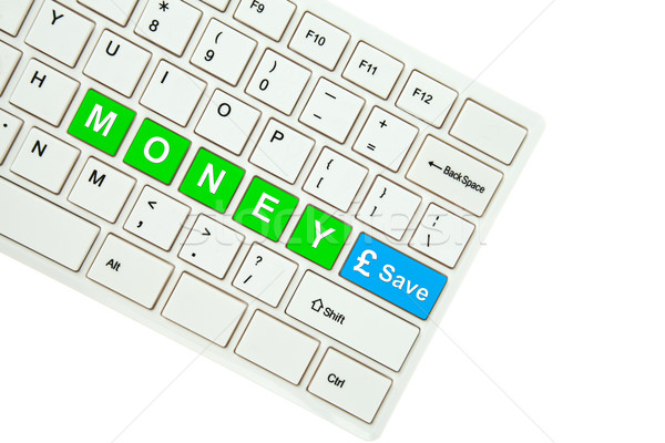 Wording Money Save on computer keyboard isolated on white backgr Stock photo © pinkblue