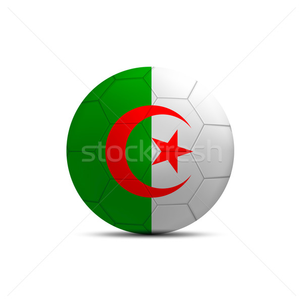 Stockfoto: Algerije · vlag · bal · geïsoleerd · witte · sport