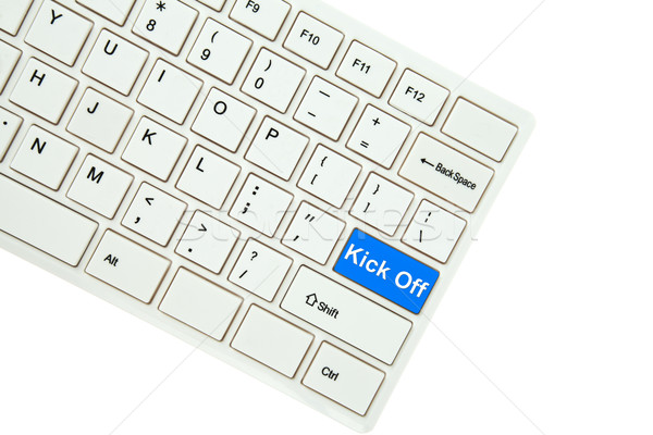 Wording Kick Off  on computer keyboard isolated on white backgro Stock photo © pinkblue