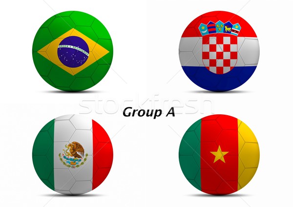 Groupe Brésil Croatie Mexique Cameroun finale Photo stock © pinkblue