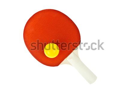 Tennis de table raquette balle isolé blanche bois [[stock_photo]] © pinkblue