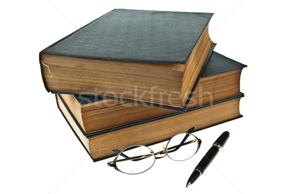 Starych książek oka okulary pióro Zdjęcia stock © pinkblue
