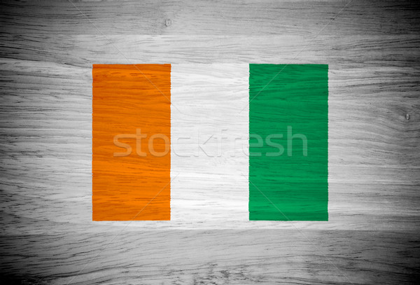 Ivory Coast flag on wood texture Stock photo © pinkblue