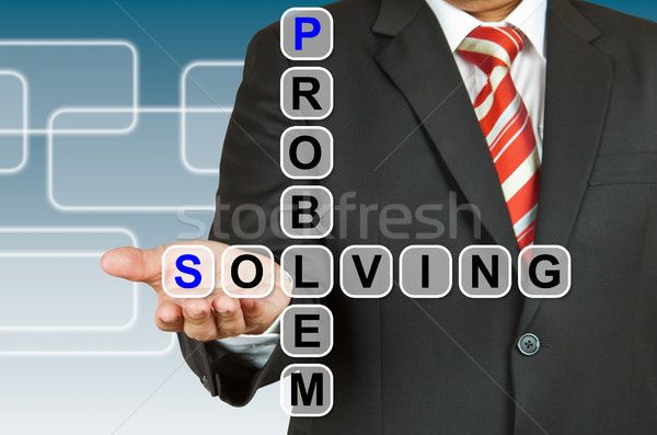 Businessman hand drawing Problem Solving Stock photo © pinkblue