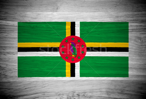 Dominica flag on wood texture Stock photo © pinkblue