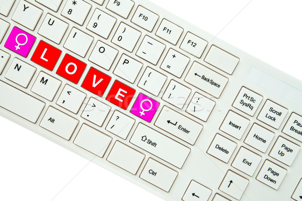 Wording Love on computer keyboard isolated on white background  Stock photo © pinkblue