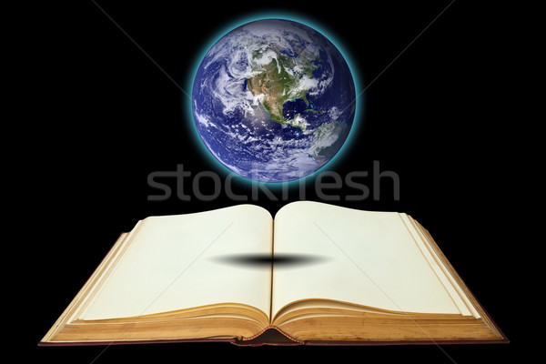 Oud boek aarde geïsoleerd witte school Stockfoto © pinkblue