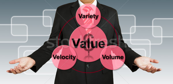Stock fotó: üzletember · érték · információ · pénz · férfi · háló