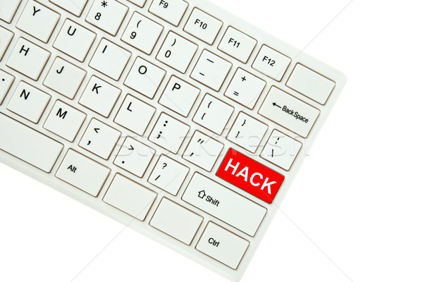 Wording Hack on computer keyboard isolated on white background Stock photo © pinkblue
