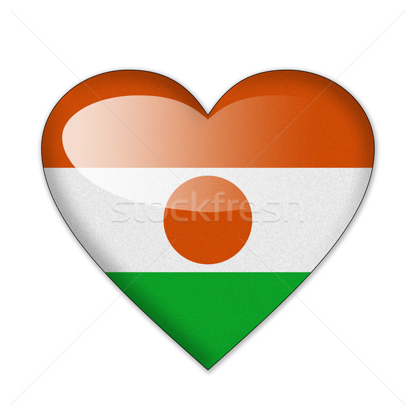 Niger flag in heart shape isolated on white background Stock photo © pinkblue