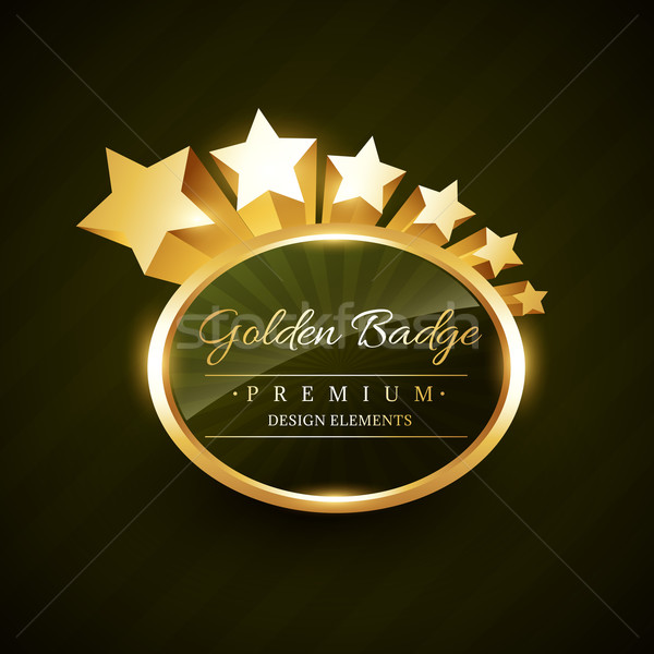 vector golden badge design with stars Stock photo © Pinnacleanimates