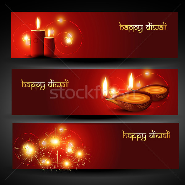Diwali szett három terv háttér művészet Stock fotó © Pinnacleanimates