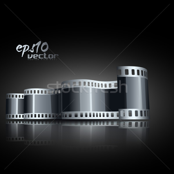 Stok fotoğraf: Vektör · film · makarası · gerçekçi · 3D · sanat · uzay