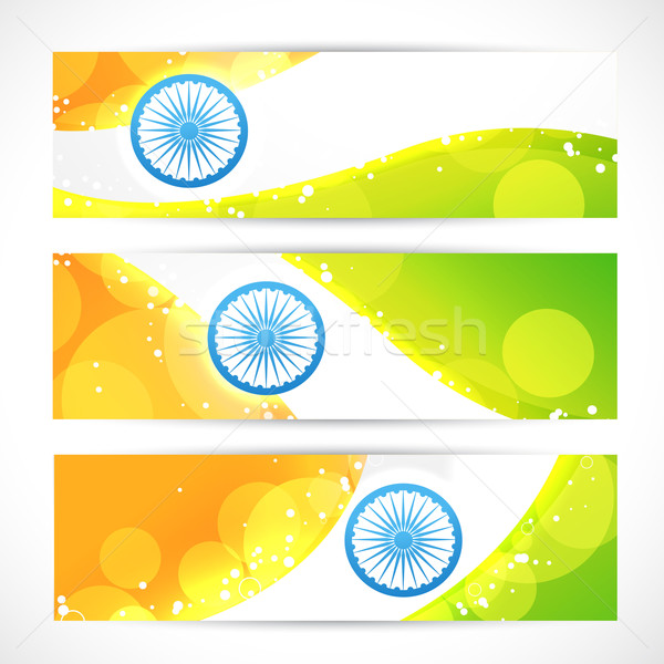 Indian Flagge Set Design abstrakten Welt Stock foto © Pinnacleanimates