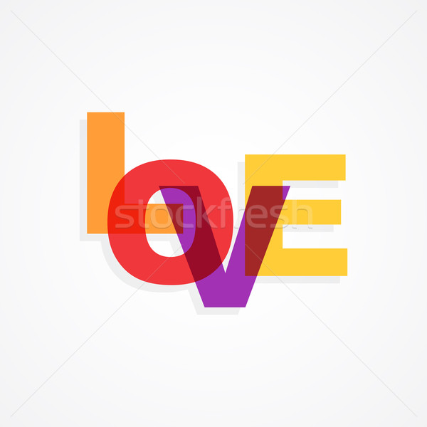 colorful text of love isolated in white background Stock photo © Pinnacleanimates