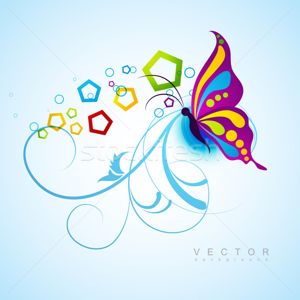 художественный бабочка вектора дизайна цветок природы Сток-фото © Pinnacleanimates