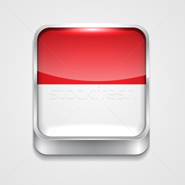 Banderą Indonezja wektora 3D stylu ikona Zdjęcia stock © Pinnacleanimates