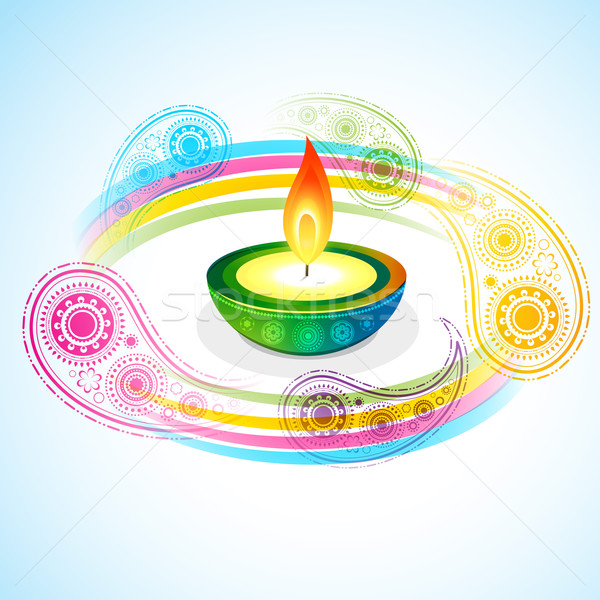 Diwali vector mooie gelukkig achtergrond lamp Stockfoto © Pinnacleanimates