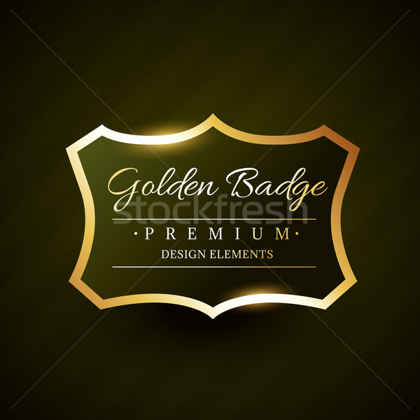 Stockfoto: Vector · gouden · badge · premie · label · ontwerp