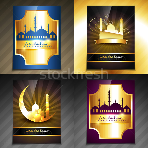 vector set of attractive brochure of ramadan kareem festival  Stock photo © Pinnacleanimates