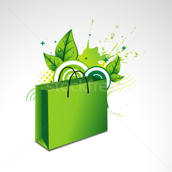 green isolated bag on background Stock photo © Pinnacleanimates