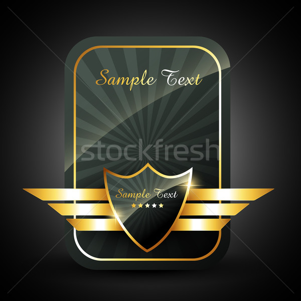 Foto stock: Vetor · etiqueta · elegante · dourado · assinar · espaço