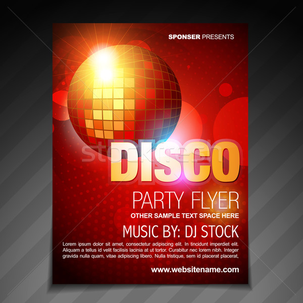  disco party flyer brochure poster template design Stock photo © Pinnacleanimates