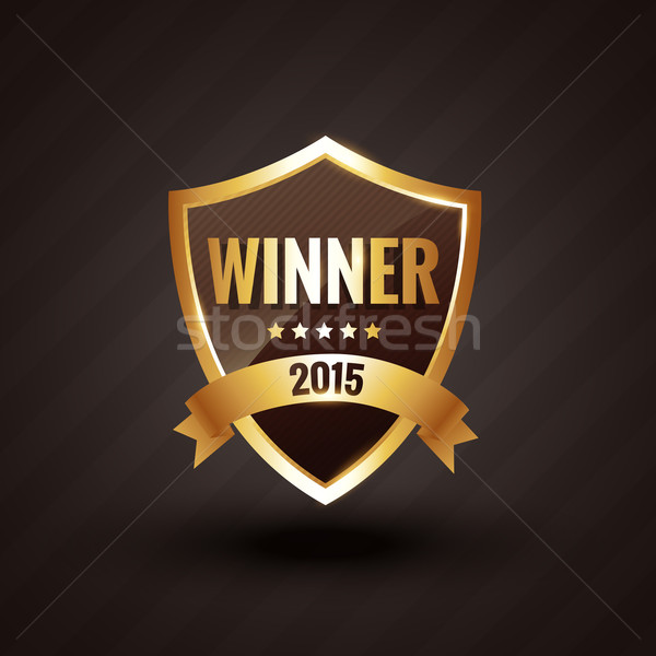 Winnaar 2015 gouden label vector ontwerp Stockfoto © Pinnacleanimates