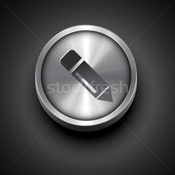 Metálico pluma icono vector diseno negocios Foto stock © Pinnacleanimates