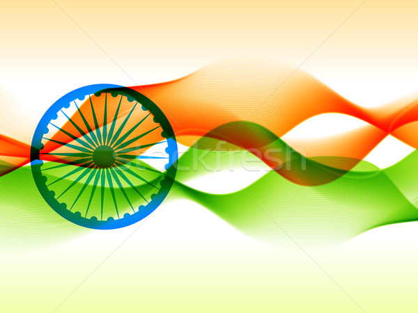 indian flag design made with in wave style  Stock photo © Pinnacleanimates