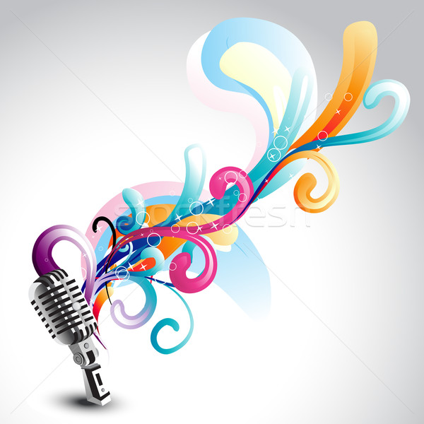 vector mic with floral Stock photo © Pinnacleanimates