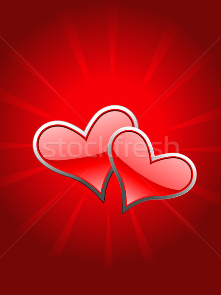 Beautiful red heart in glowy background Stock photo © Pinnacleanimates