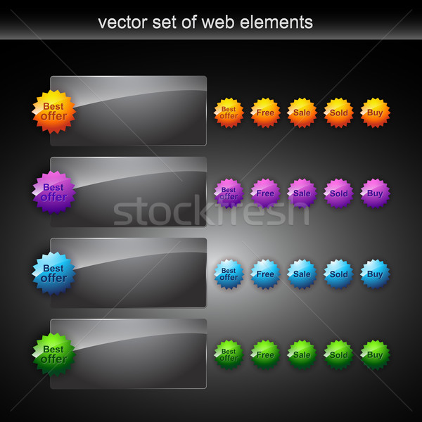 Vettore web elementi set buio elemento Foto d'archivio © Pinnacleanimates