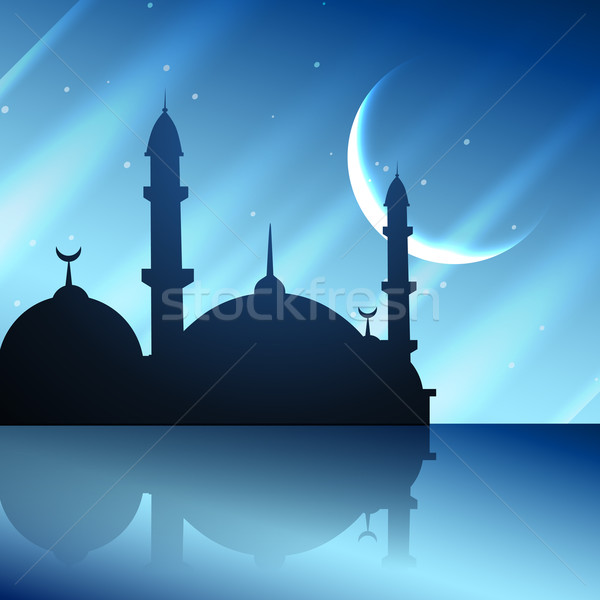 Stockfoto: Moskee · ontwerp · illustratie · achtergrond · groene