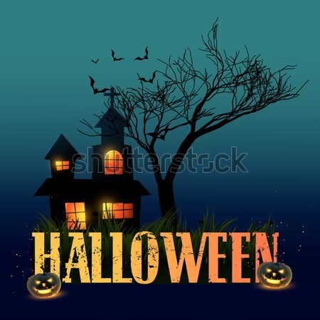 Halloween wektora projektu drzewo streszczenie tle Zdjęcia stock © Pinnacleanimates