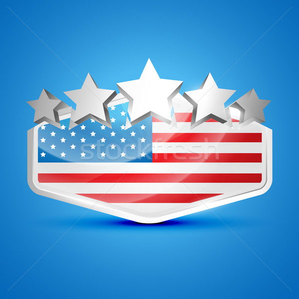 Amerikai zászló címke vektor illusztráció buli zászló Stock fotó © Pinnacleanimates