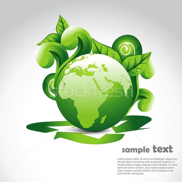 green earth with florals Stock photo © Pinnacleanimates